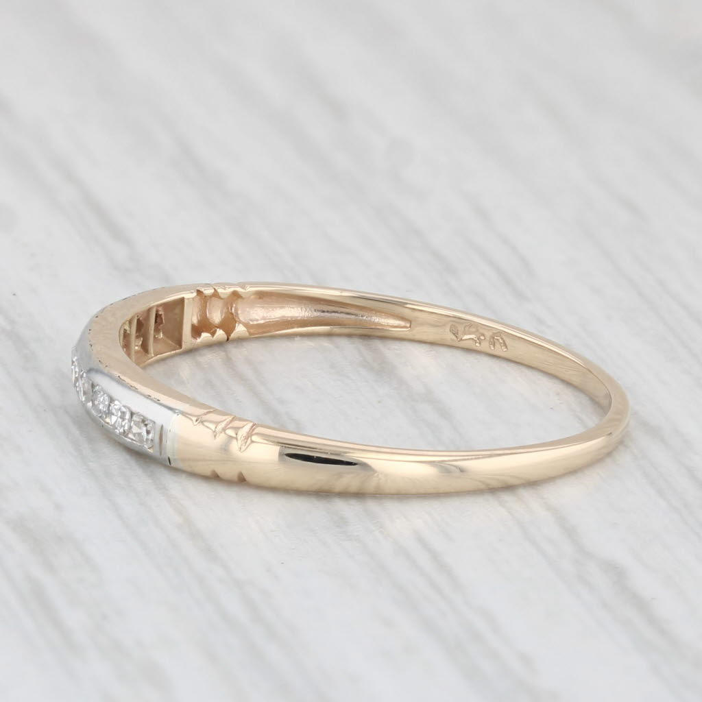 0.10ctw Diamond Wedding Band 14k Yellow Gold Stackable Ring Size 6.75