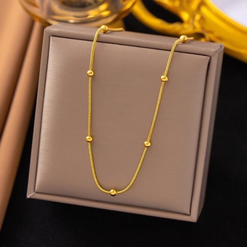 Sweet Minimalist IG Style Starfish Heart Shape Bow Knot Titanium Steel Plating Pendant Necklace