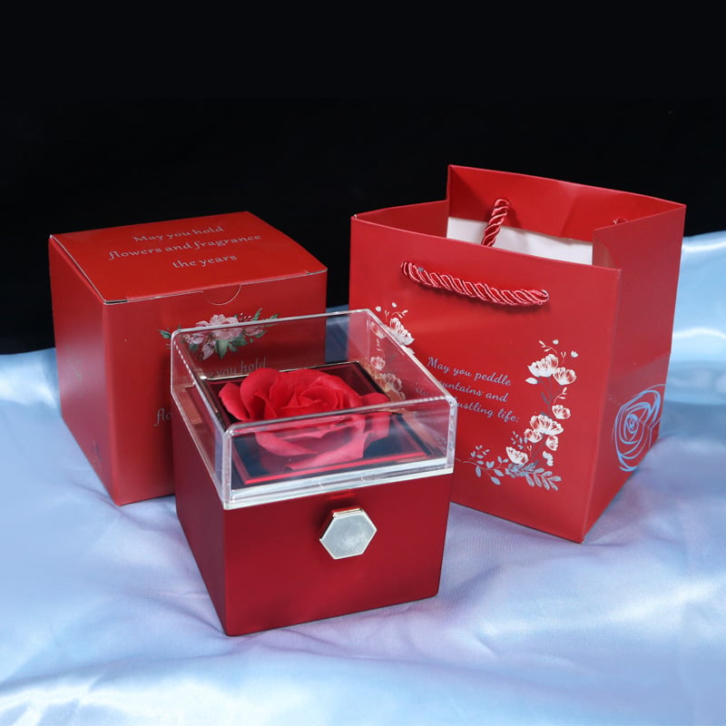 🌹Romantic Rose Gift Box– Eternal Rose Box & Heart to Heart Necklace