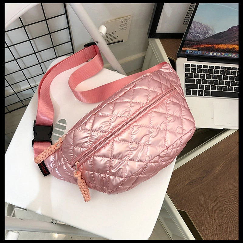 Unisex Streetwear Solid Color Nylon Waist Bags