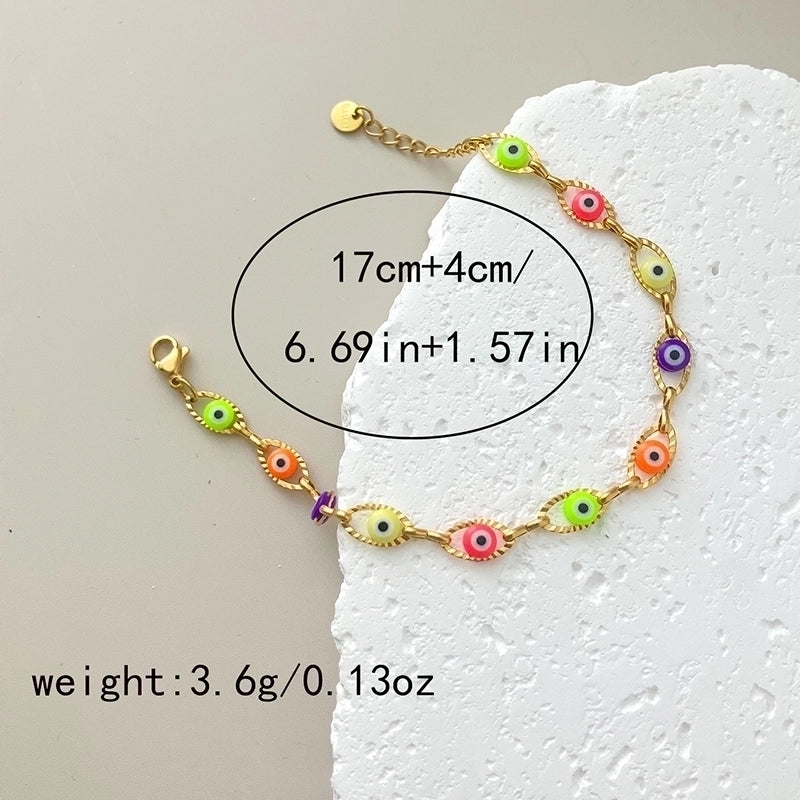 Funny Modern Style Minimalist Eye 304 Stainless Steel Gold Plated Bracelets In Bulk