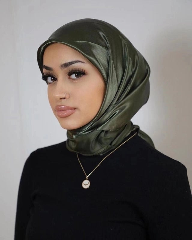 Women's Elegant Classic Style Solid Color Satin Silk Scarf