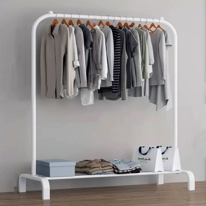 Bedroom Clothes Hanger Floor Drying Rack Coat Organizer Rack With Hooks