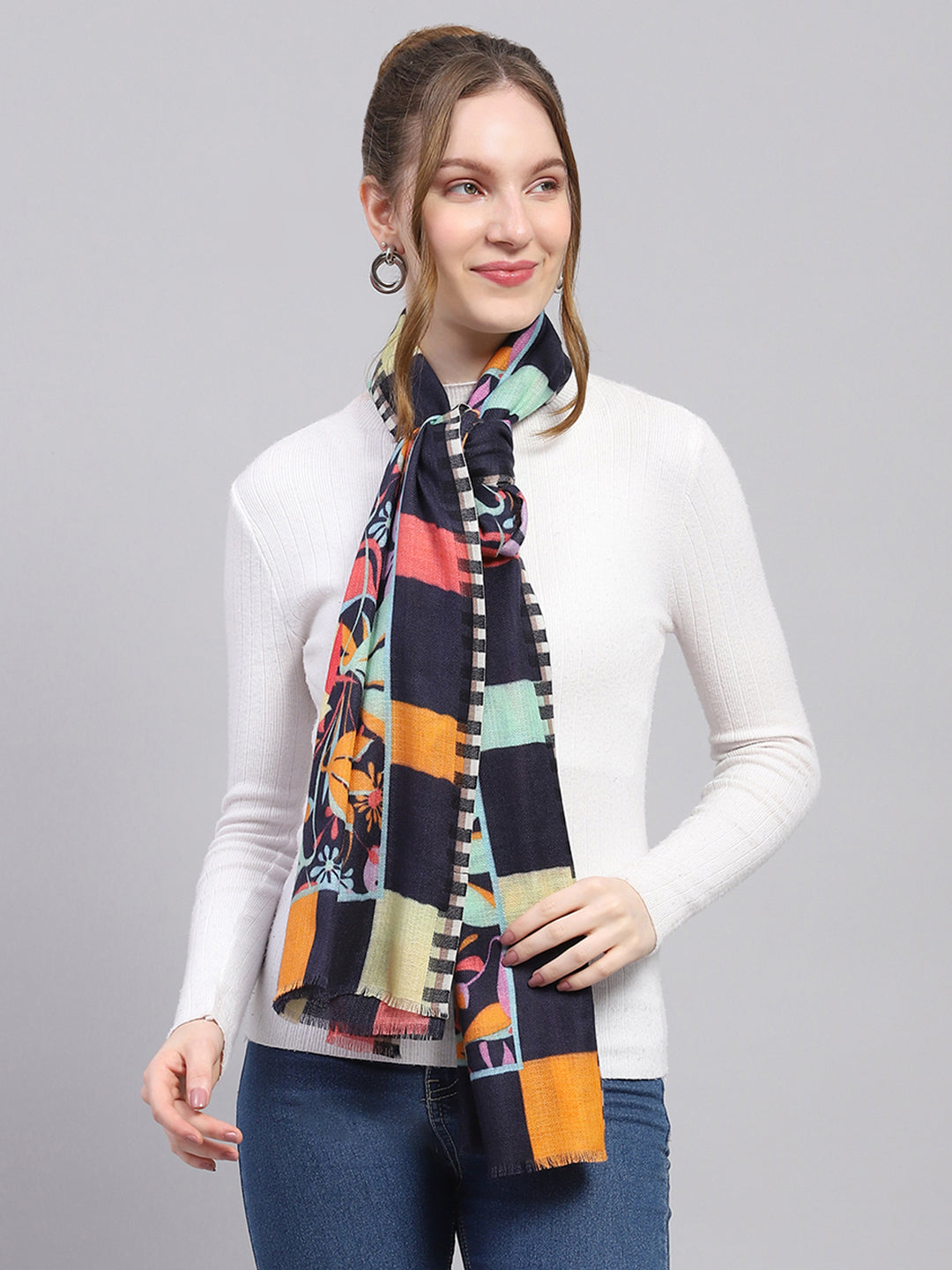 Women Multicolor Self Design Stole