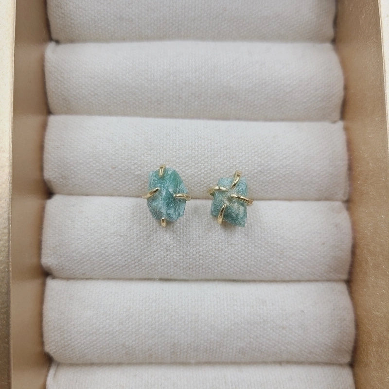 2 Pieces Minimalist Geometric Plating Crystal Ear Studs