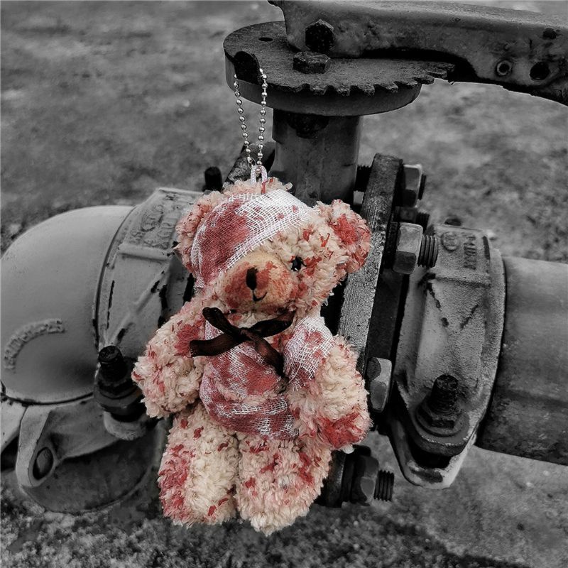 Bloody Teddy Bear Keychain