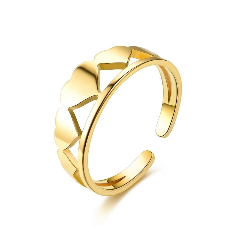 Heart Titanium Steel 18K Gold Plated Carving