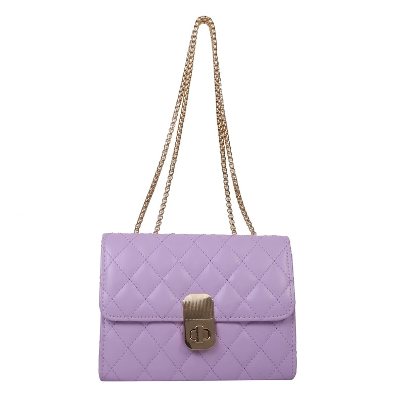 Women's Pu Leather Solid Color Basic Streetwear Square Flip Cover Shoulder Bag Crossbody Bag