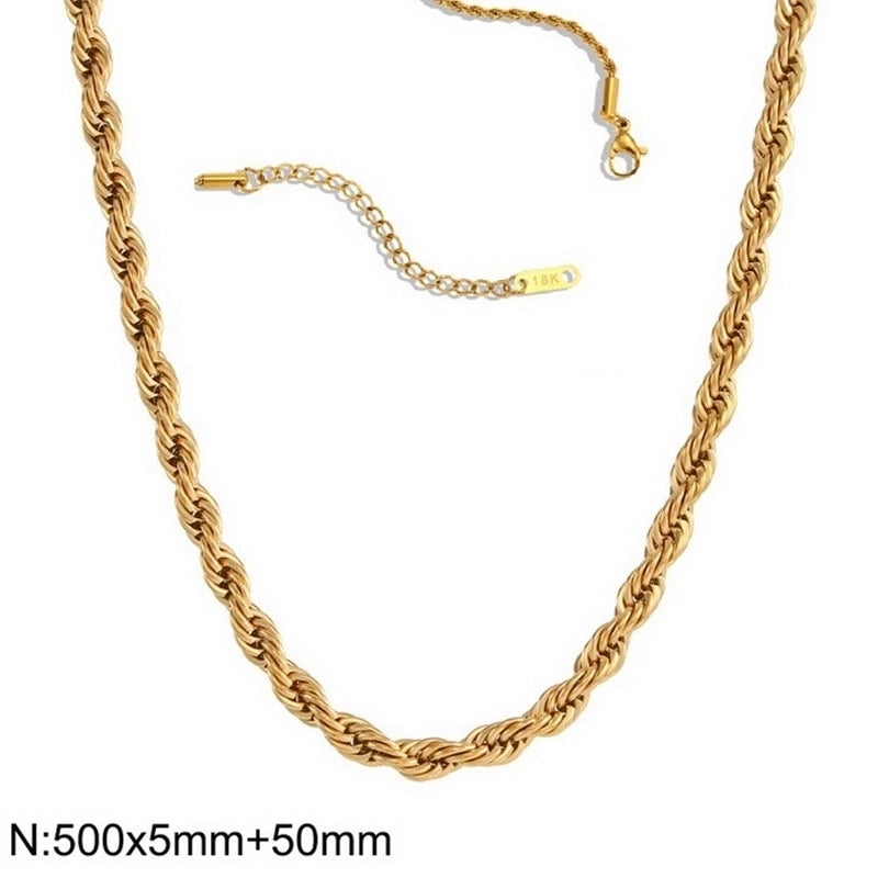 Vintage Style Geometric Solid Color Stainless Steel Titanium Steel Plating Necklace