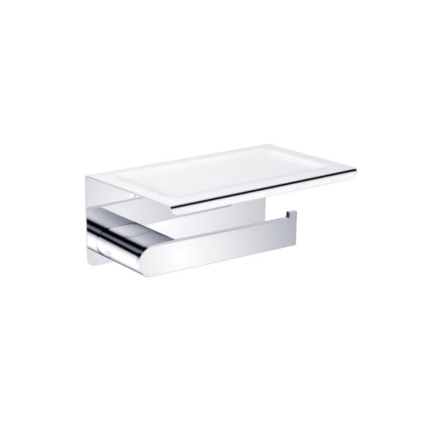 Bianca Toilet Roll Holder with Shelf Chrome / NR9086aCH