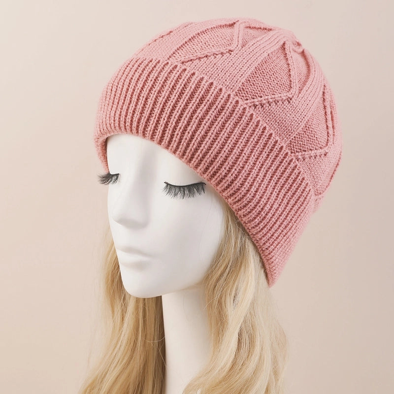 Women's Elegant Basic Minimalist Waves Eaveless Wool Cap