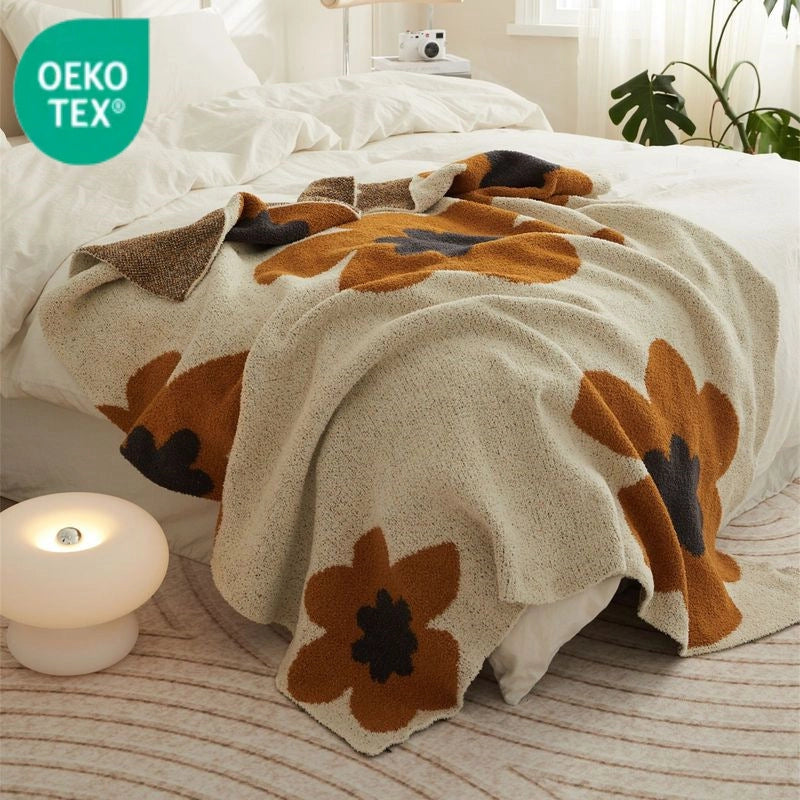 Knitted Velvet Blanket SUNFLOWER Nap Blanket Single Leisure Woolen Blanket Blanket Sofa Air Conditioning Blanket
