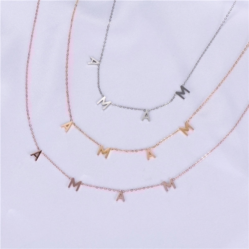 Fashion Letter Stainless Steel Plating Necklace