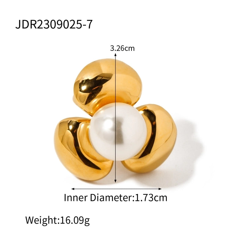 Minimalist Classic Style Geometric 304 Stainless Steel Plating Open Rings
