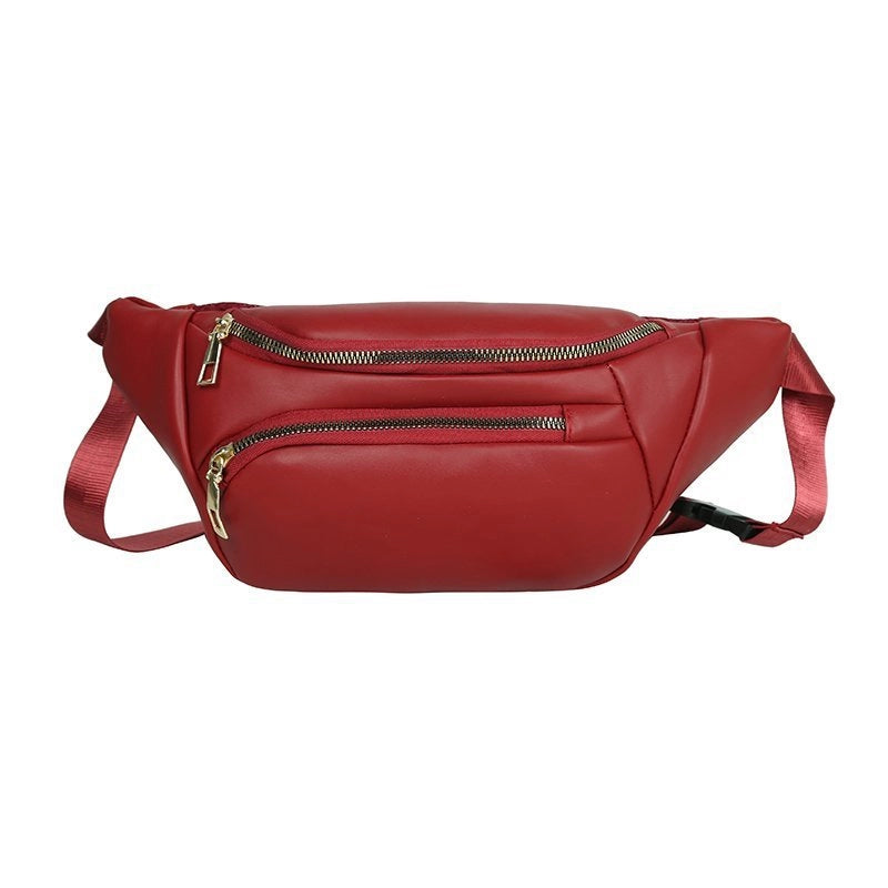 Women's Streetwear Solid Color Pu Leather Waist Bags