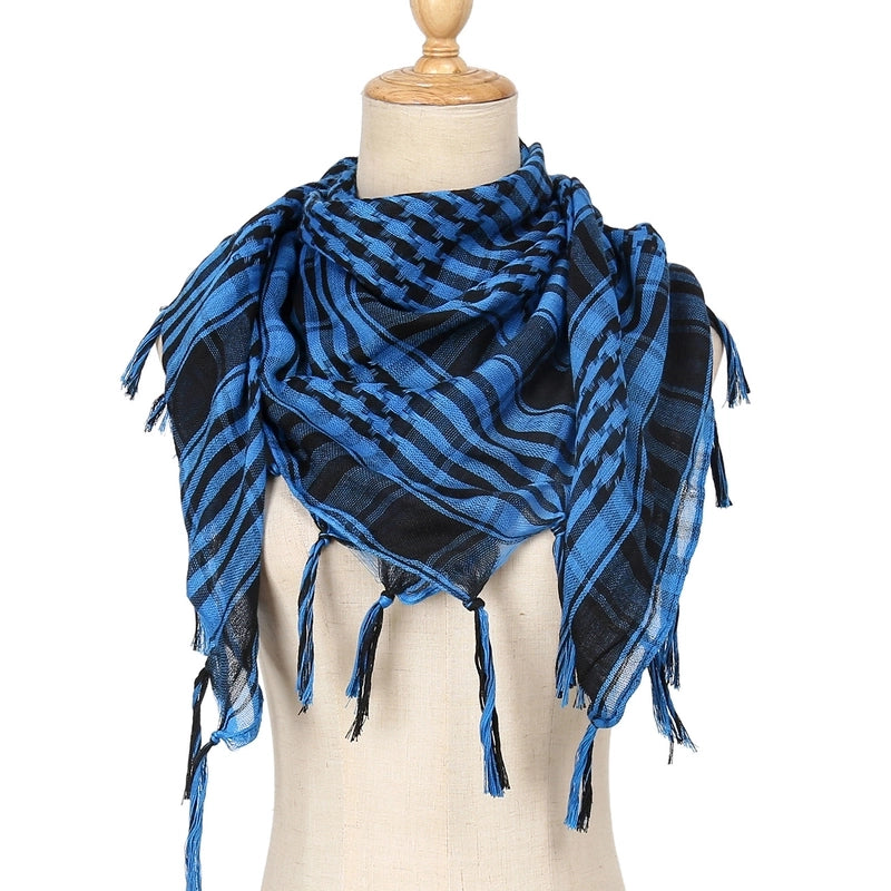 Unisex Classic Style Lattice Polyester Scarf Kerchief