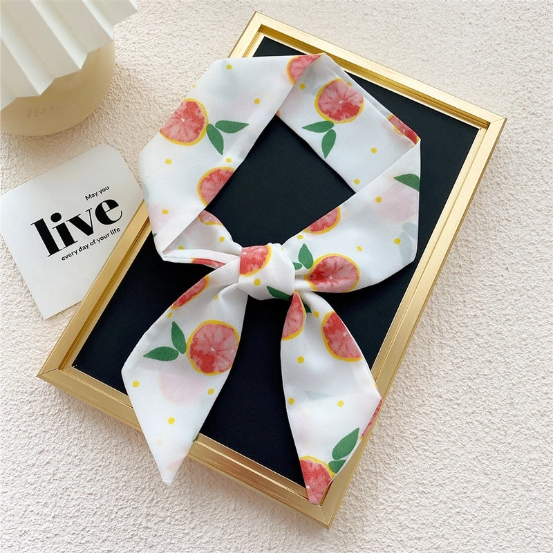 Fashion Printing Streamer Narrow Silk Scarf