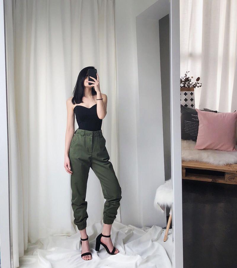High Waisted Cargo Trousers