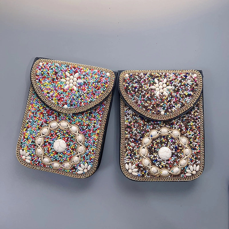 Women's Pu Leather Flower Vintage Style Classic Style Square Magnetic Buckle Phone Wallets