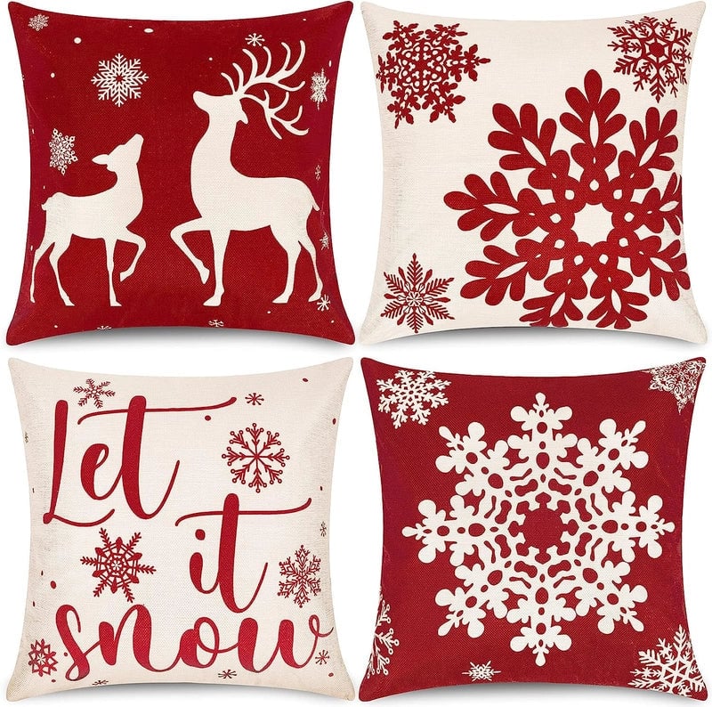 Christmas Casual Glam Christmas Tree Cotton And Linen Pillow Cases Couch & Sofa Decor