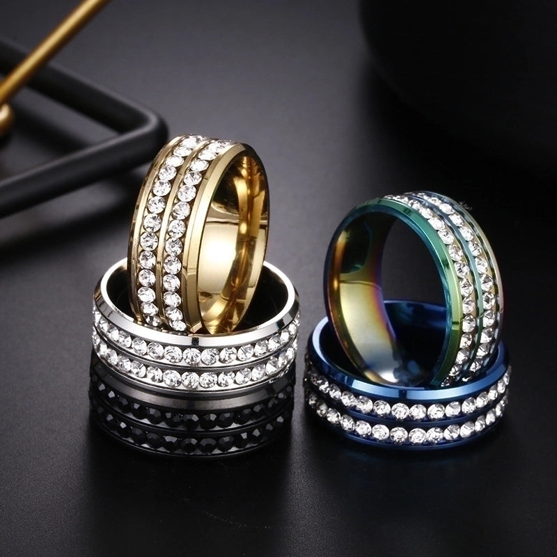 Fashion Geometric 201 Stainless Steel Artificial Gemstones Gold Plated