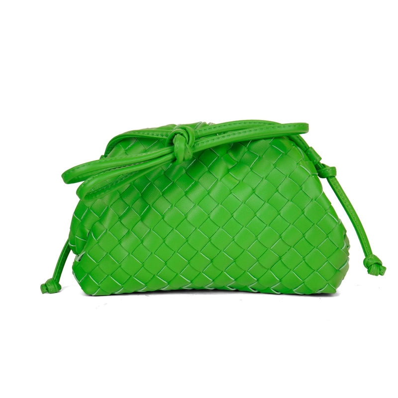 Women's Pu Leather Solid Color Classic Style Weave Cloud Shape Magnetic Buckle Crossbody Bag