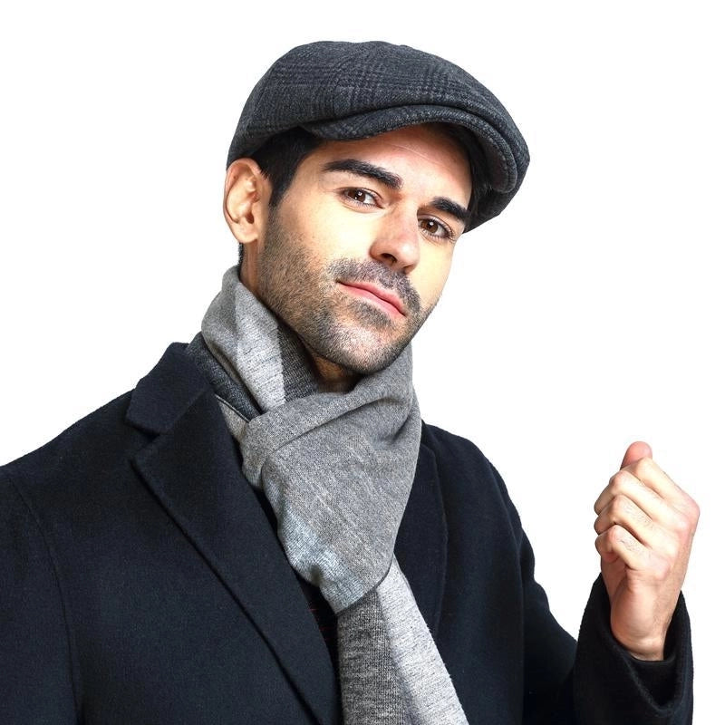 Men's Casual Solid Color Crimping Beret Hat