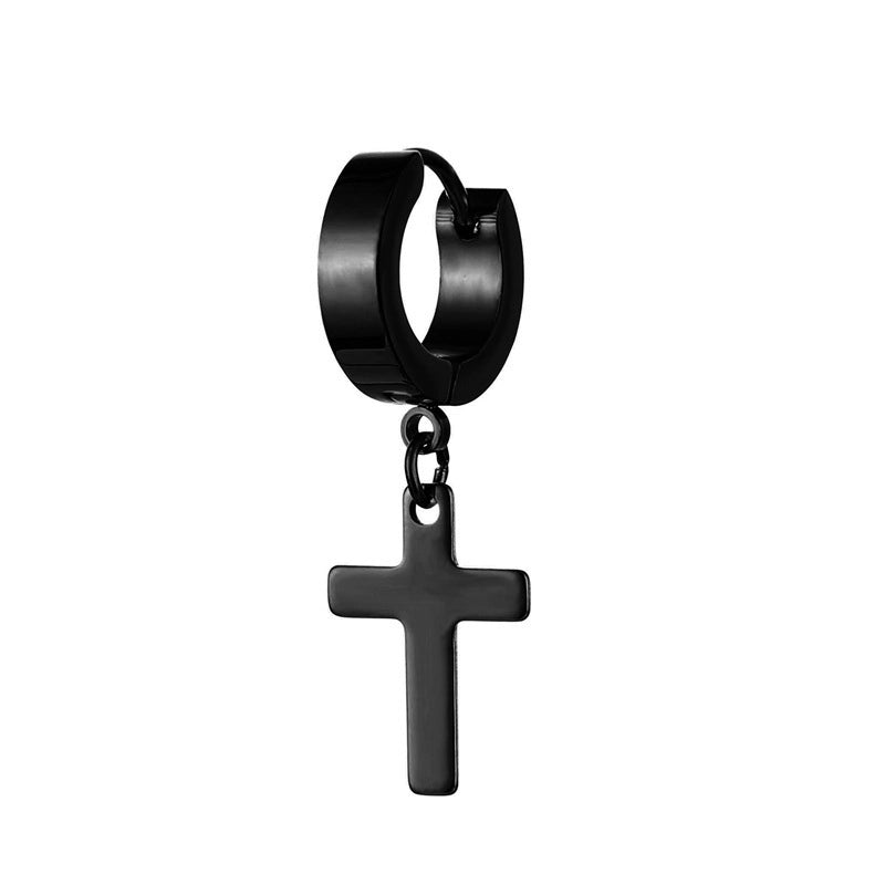 Minimalist Cross Titanium Steel Drop Earrings 1 Piece