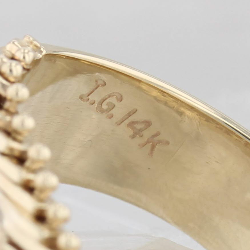 Mesh Chain Ring 14k Yellow Gold Size 8 Band