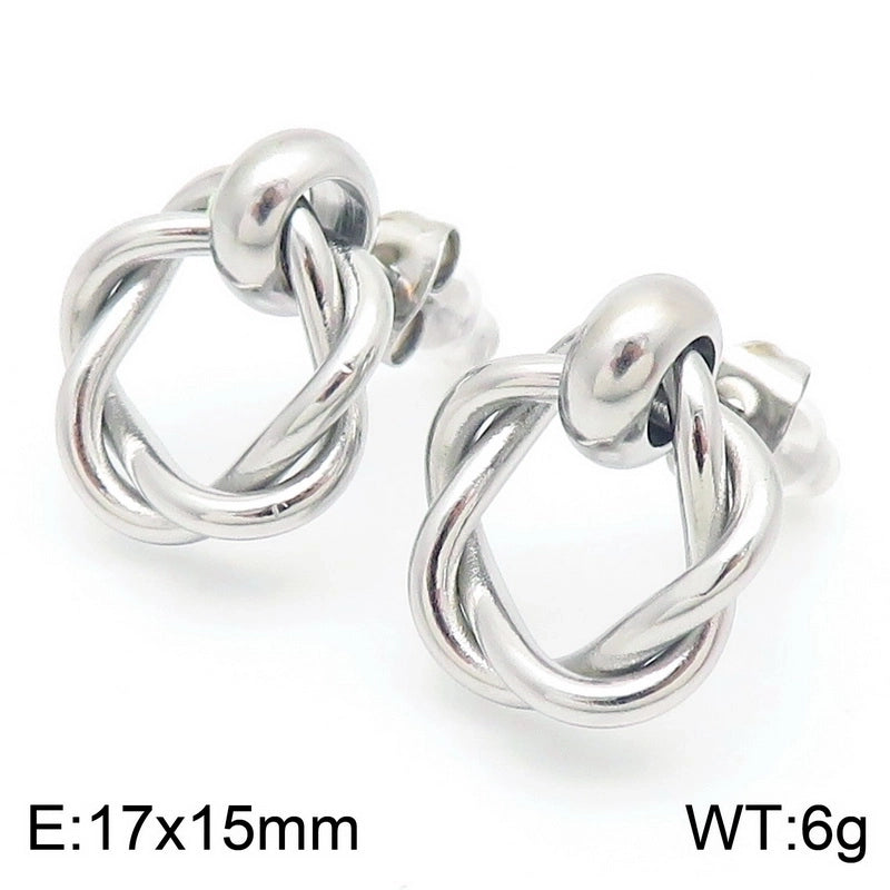 1 Pair Minimalist Circle 304 Stainless Steel 18K Gold Plated Ear Studs