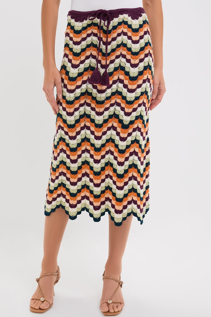Pistaccio and Terracota Pesca Pencil Skirt