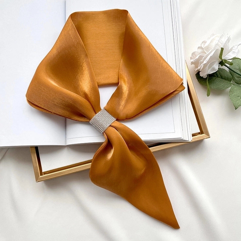 Women's Minimalist Commute Color Block Imitated Silk Silk Scarf