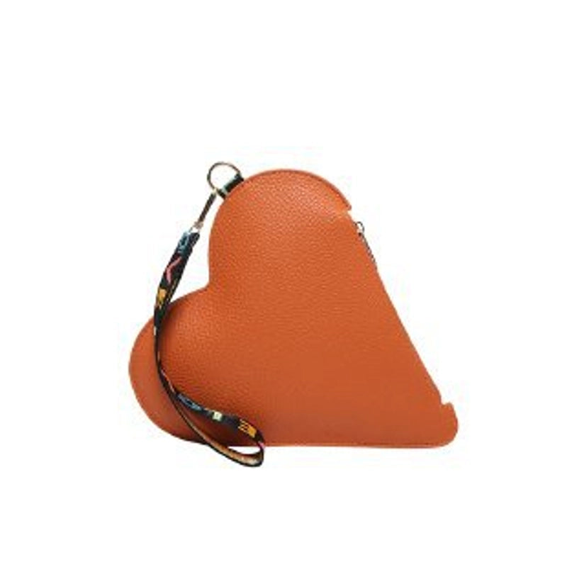 Black Red Yellow Pu Leather Solid Color Heart-shaped Clutches