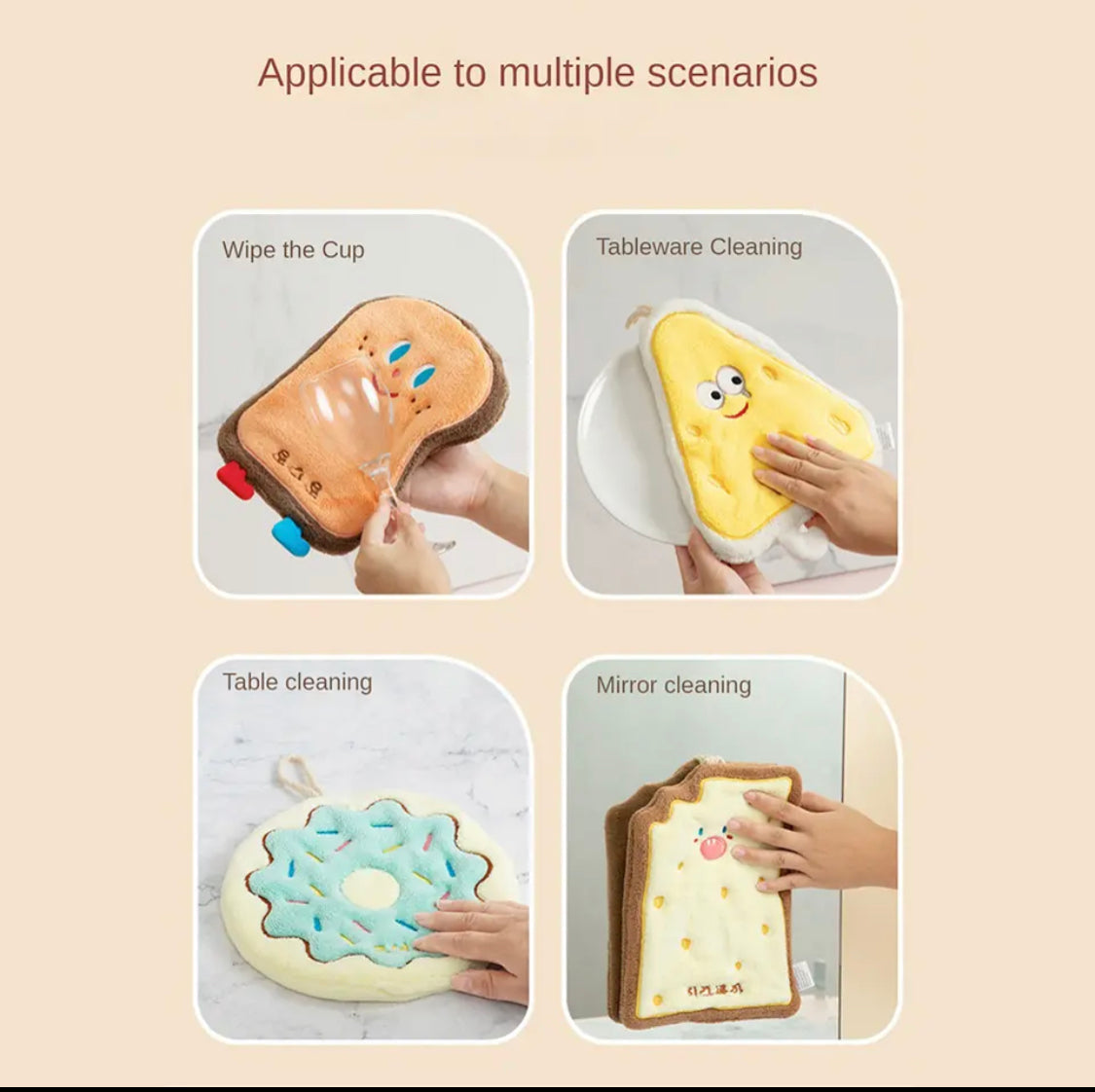 Cute Cartoon Hand Towel (Double Thickness Highly Absorbent)