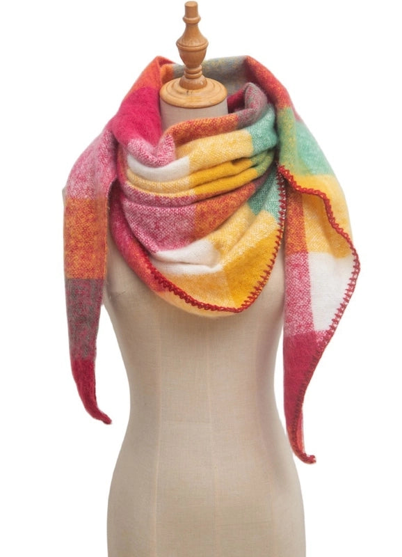 Women's Casual Minimalist Lattice Polyester Scarf