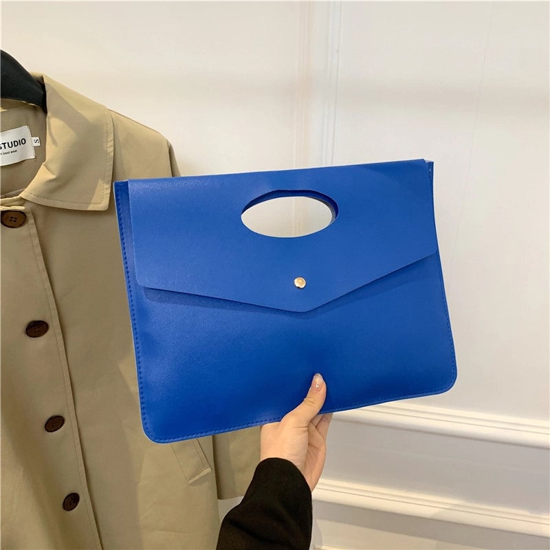 Women's Medium Pu Leather Solid Color Vintage Style Classic Style Magnetic Buckle Envelope Bag