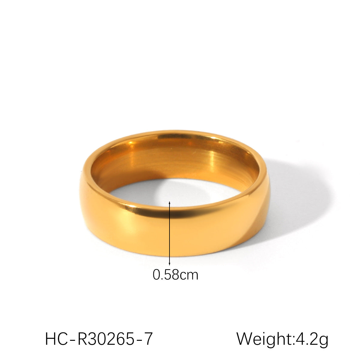 Ins Style Simple Stainless Steel Ring Diamond Ring Female 18K Gold Polished Titanium Steel Ring