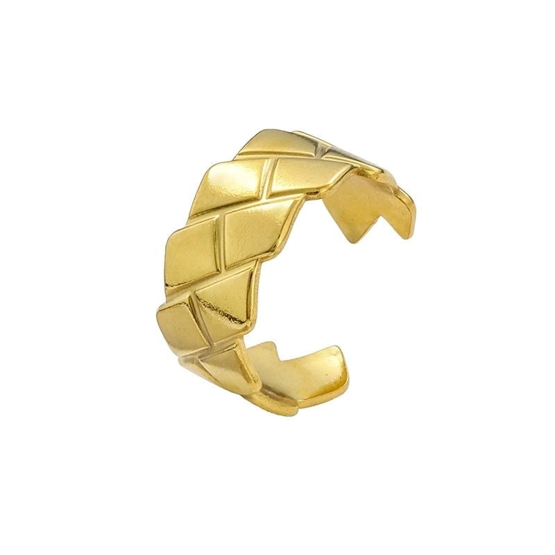 Elegant Leaves Flower Titanium Steel Open Rings