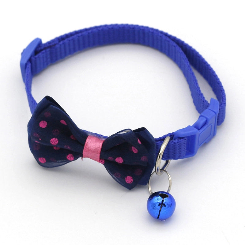 Pet Collar Multi-color Optional Puppy Teddy Collar Kitten Bow Collar Colorful Bell Adjustable