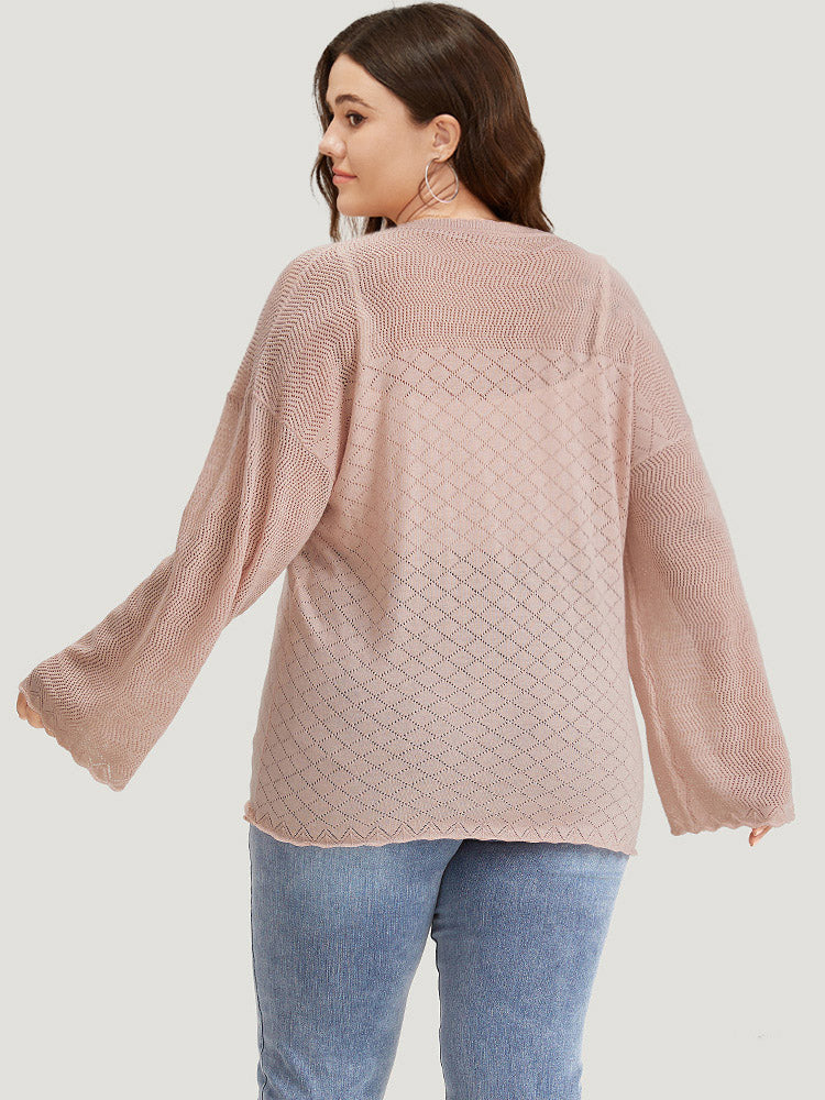 Supersoft Essentials Geometric Curved Hem Patchwork Very Stretchy Pullover