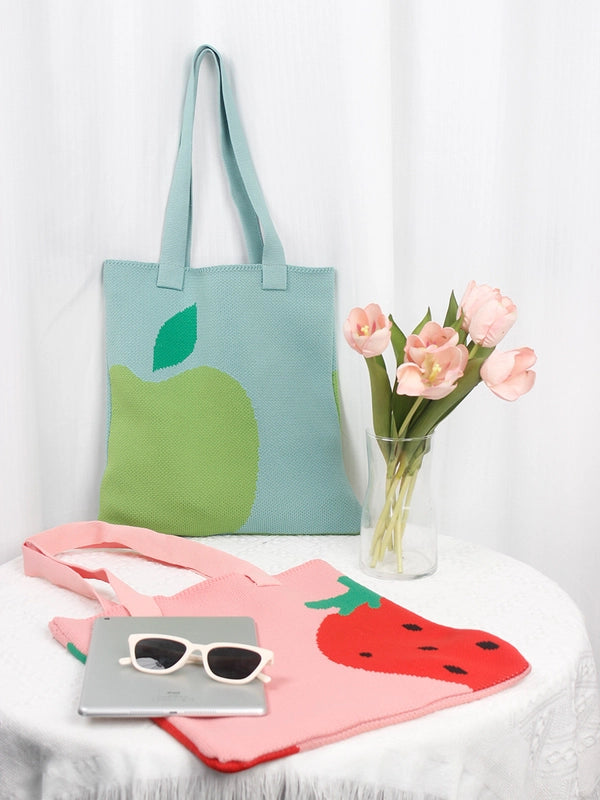 Women's Large Polyester Fruit Basic Open Tote Bag