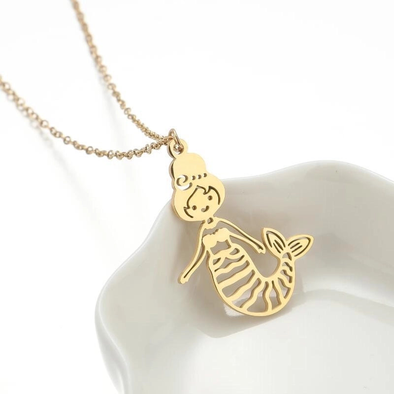 201 Stainless Steel 18K Gold Plated Retro Irregular Plating Plant Pendant Necklace