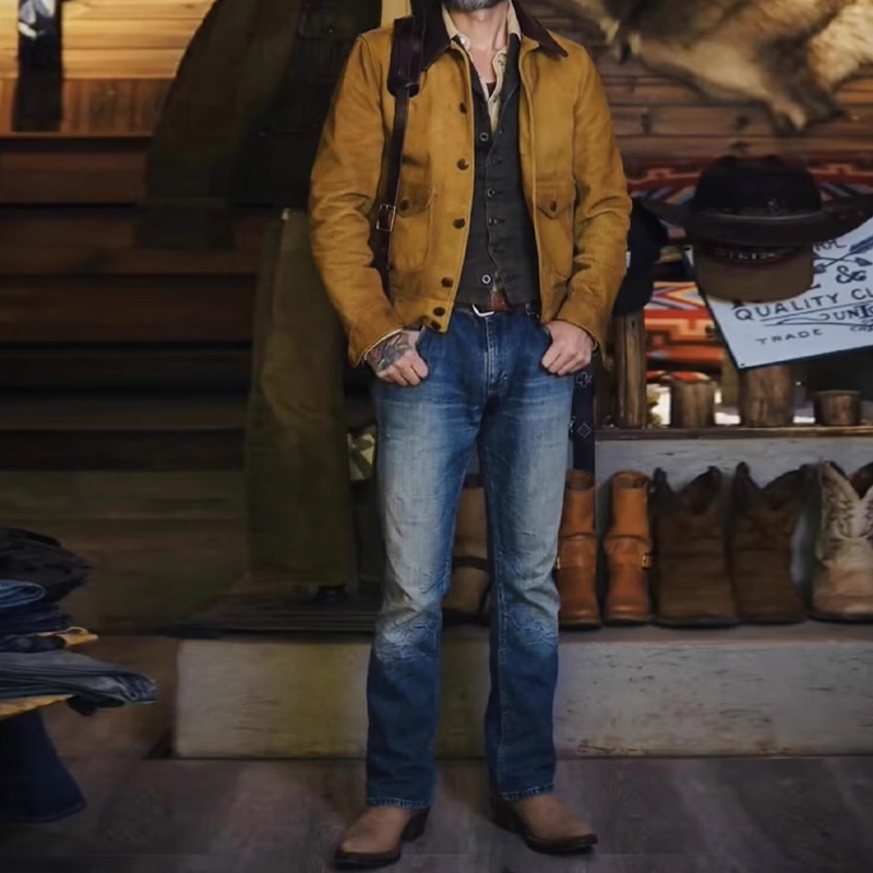 Vintage Distressed Western Suede Jacket