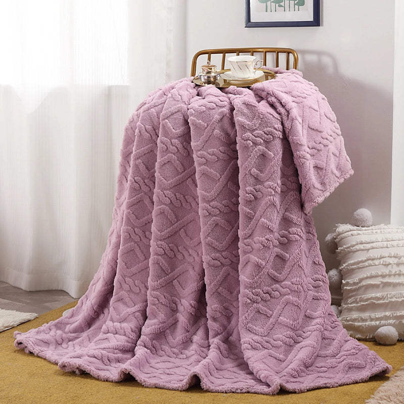 Single Layer Tower Skin Fleece Solid Color Blanket Home Simple Office Nap Blanket Air-conditioning Blanket Cover Blanket Blanket