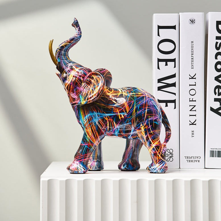 Elephant Nordic Painted Statue