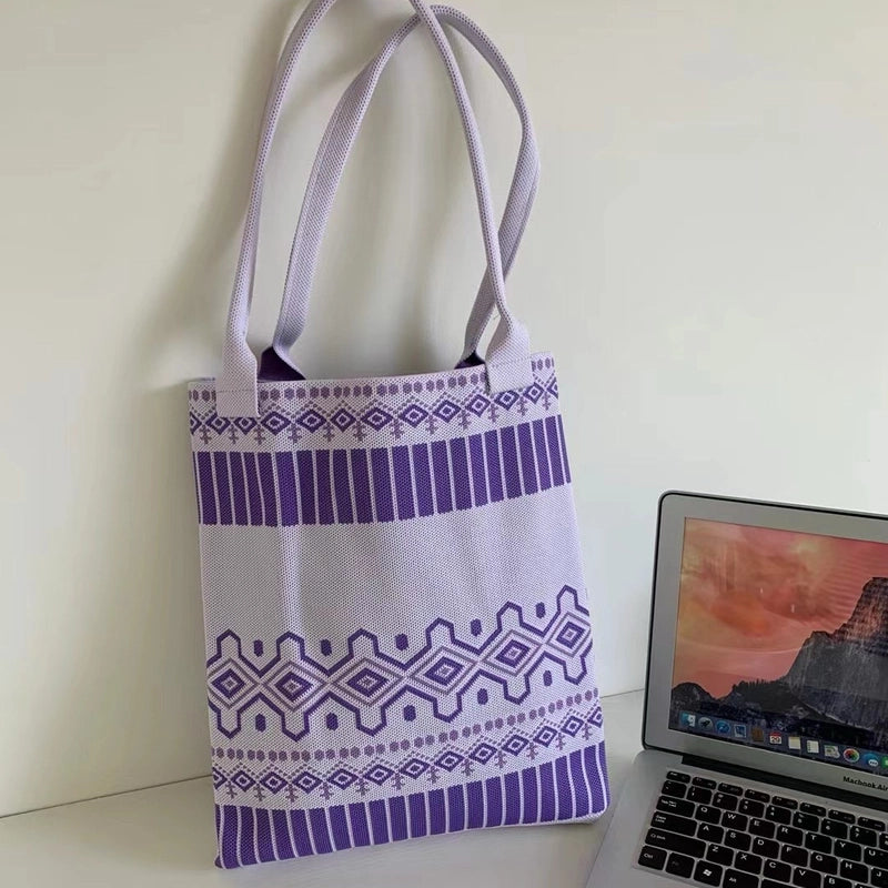Women's Large Polyester Geometric Streetwear Square Open Handbag
