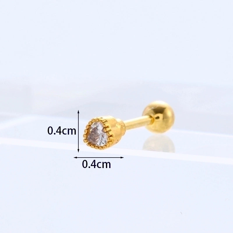 Ear Cartilage Rings & Studs Fashion Geometric Copper Plating Artificial Gemstones