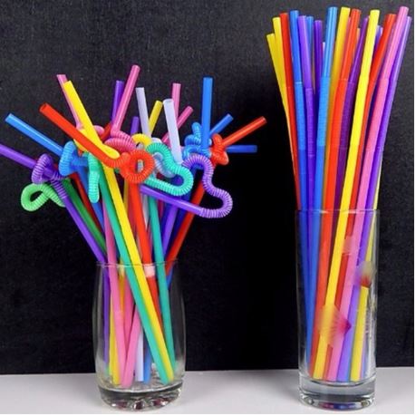 Disposable Plastic Color Straw 100pcs