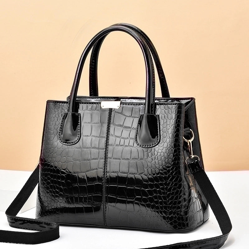 Women's Large Pu Leather Solid Color Elegant Basic Square Zipper Shoulder Bag Handbag Crossbody Bag