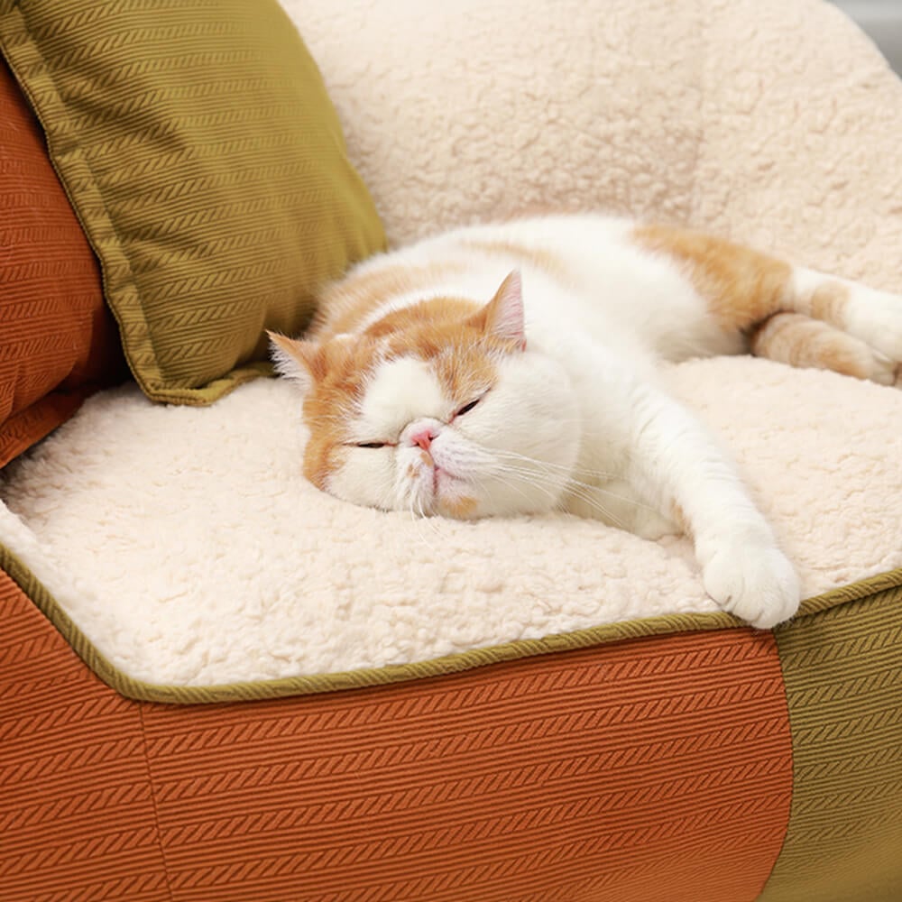 Warm Cozy Multi-Pet Calming Double Pillows Dog & Cat Sofa Bed